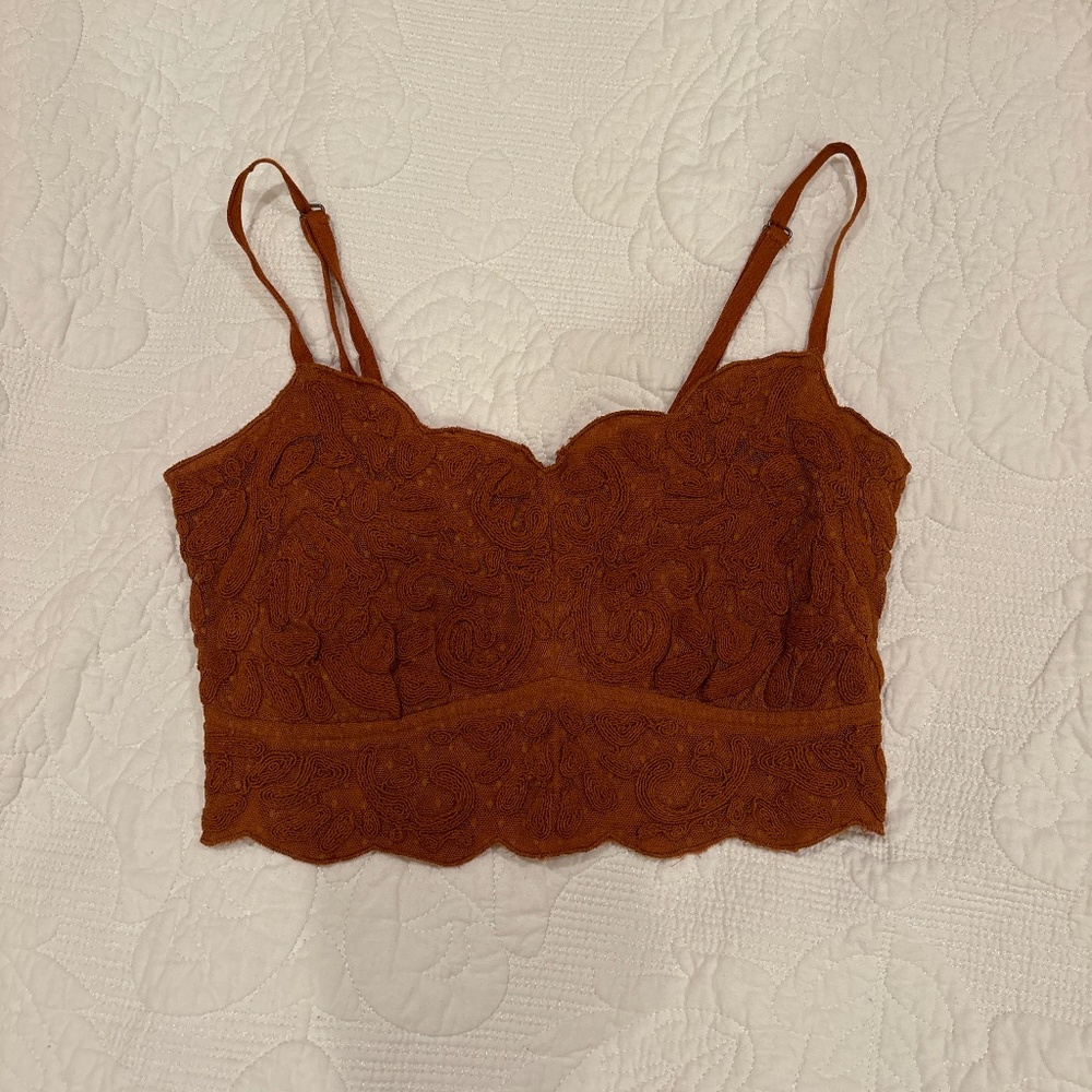 Dark Orange Shyanne Cropped Tank Top (extra small)